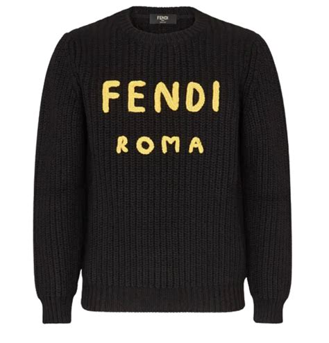 fendi black wool sweater|Fendi floral jumpsuit.